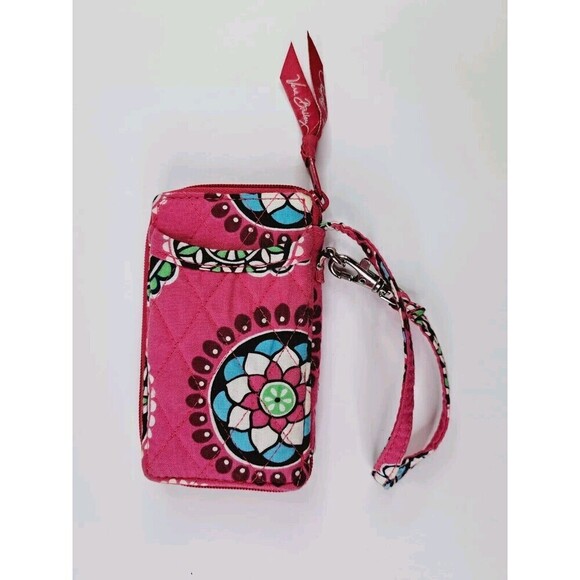 Vera Bradley Handbags - Vera Bradley Carry All Wristlet In Paisley Pattern Wallet Coin Purse Pink